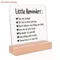 Plaque de bureau en acrylique avec base en bois, ornement de citations inspirantes pour deco. - Style 45