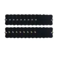 Acryl Korb Etiketten für Aufbewahrungsboxen, abwischbare schwarze Klammern mit Metall Schnallen. - Stil B / Schwarz