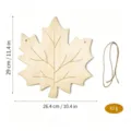Wooden maple leaf hanging plaque DIY wood slice with twine for autumn decor size 29x26.4cm - Maple Leaf Style (Model B) / 1 Piece/Pack (With Rope)