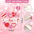 Valentinstag Holz Herz Kranz Hängende Dekoration für Party Frühling Wand Tür Dekoration. - Love 3 Stk. mit Seil