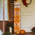 Panneau de porche vertical en bois automne récolte bienvenue enseigne ferme rustique debout décor - Lot de 3 / Citrouille (Style 13)