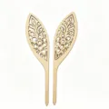 Tuteurs de plantes en bois avec motif de fleurs creuses, jolis marqueurs de jardin. - Style E (2 Pièces)