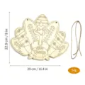 Wooden Thanksgiving turkey hanging sign with football pattern and rope for DIY home decor - Rugby Turkey Style (Model D) / 1 Piece/Pack (With Rope)