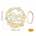 Wooden Hello Fall wreath sign autumn harvest pumpkin hanging decoration for front door. - Autumn Pumpkin Style (Model F) / 1 Piece/Pack (With Rope)