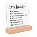 Plaque de bureau en acrylique inspirante avec socle en bois, citation motivante pour déco. - 120 / 10*10*0.3（单个亚克力片）