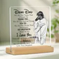 Plaque en acrylique personnalisée avec socle en bois cadeau papa fille déco table. - 68 / 10*10*0.3（单个亚克力片）