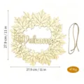 Wooden maple leaf wreath door hanging sign with welcome sign for autumn decor - Maple Leaf Welcome Style (Model H) / 1 Piece/Pack (With Rope)