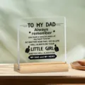 Plaque en acrylique avec socle en bois, citation touchante pour papa, décoration de bureau. - Design No.7