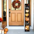 Panneau de porte verticale en bois automne citrouille Hello Fall décoration cour 1pc - Lot de 3 / Citrouille Tournesol Automne (Style 30)