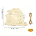 Halloween wooden decorative hanging sign DIY castle pumpkin unfinished wood craft plaque - Halloween Castle Style (Model N) / 1 Piece/Pack (With Rope)