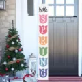 Panneau vertical en bois avec impression printanière, décoration de porte d'entrée rustique. - Lot de 3 / Floral de Printemps (Style 7)
