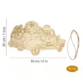 Thanksgiving wooden truck hanging sign with turkey and pumpkins, DIY autumn door decor. - Pickup Truck Turkey Style (Model T) / 1 Piece/Pack (With Rope)