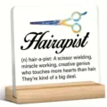 Plaque en acrylique avec socle en bois deco de bureau coiffeur cadeau citation drole - Style 46
