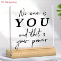 Plaque acrylique carree avec socle en bois citation inspirante decoration de bureau variante - 33 / 10*10*0.3（单个亚克力片）