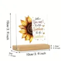 Plaque acrylique carrée avec socle en bois citation tournesol décoration de bureau cadeau - Motif 38