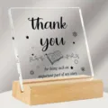 Plaque en acrylique transparent avec socle en bois, cadeau de remerciement bureau. - 119 / 10*10*0.3（单个亚克力片）