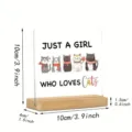 Plaque de bureau en acrylique avec motif de chats mignons et base en bois, decor. - Style 66