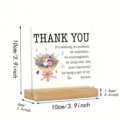 Plaque en Acrylique avec Socle en Bois Thème Merci Décoration de Bureau Cadeau Option 1 - Motif 40