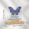 Plaque en acrylique carree avec socle en bois design papillon decoration de bureau - Style 23