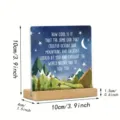 Plaque en acrylique carrée avec base en bois, ornement de bureau, design citation, 10x10cm - 127 / 10*10*0.3（单个亚克力片）