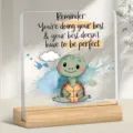 Plaque acrylique carrée avec base en bois variante d'ornement de bureau motif. - 106 / 10*10*0.3（单个亚克力片）