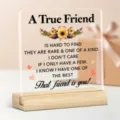 Plaque en acrylique transparent avec socle en bois, cadeau d'amitié inspirant pour amis. - 51 / 10*10*0.3（单个亚克力片）