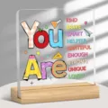Plaque acrylique transparente avec base en bois, décoration de bureau inspirante cadeau. - Style 98