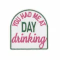 Embroidered patch with day drinking text, perfect for denim jackets and bags DIY. - Cocktail Slogan Embroidered Patch (DW9805-10)