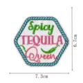 Hexagon embroidered cloth patch with colorful letters and rope border for jacket backpack decor - Spicy Queen Embroidered Patch (DW9805-12)