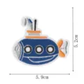 Blue submarine embroidery patch DIY cute iron-on accessory for clothing jacket bag 5.9x5.2cm - Submarine (DW9204-4)