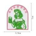 Toppa ricamata ragazza pin-up retrò, distintivo in tessuto verde per giacca e borsa. - Toppa Ricamata Ragazza Rosa (DW9805-17)