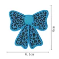 Blue leopard print bow embroidered patch iron on clothing accessory badge decoration - Leopard Bowknot Style (DW9811-27)