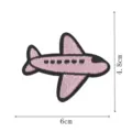 Cute pink airplane embroidery patch for clothing bags and shoes decorative DIY accessories - DW9205-4 Heat Seal Glue