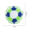 Detailed view of the blue and green lifebuoy embroidery patch, perfect for DIY fashion accessories. - Lifebuoy (DW9204-9)