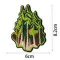 Detailed view of the embroidered tree patch, fine stitching forest landscape badge for jackets. - DW9082-11