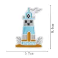 Embroidered lighthouse patch, marine sailor style iron-on badge for DIY clothing and bags. - Lighthouse (DW9204-13)