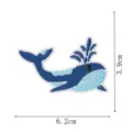 Blue whale embroidery patch, DIY decorative iron-on applique for clothing and bags. - Whale (DW9204-15)