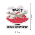 Cute airplane embroidered iron-on patch for clothing, bags and shoes DIY decoration. - DW9205-12 Heat Seal Glue