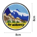 Round embroidered mountain landscape patch for clothing jacket backpack decoration 8cm - DW9082-14