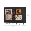 Wall mounted storage cabinet with double doors and hooks black bathroom organizer. - Mid-Century Horizontal Version