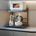 Adjustable kitchen storage rack, microwave oven stand and multi-layer counter shelf organizer. - 53cm Pull-Out Style / Gunmetal