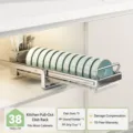 Stainless steel pull-out dish drying rack for kitchen cabinet storage organizer stand - Single Layer Basic Bowl Rack
