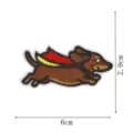Cute dachshund puppy embroidered patch with super hero cape, detailed sewing accessory. - Superman Dog Style (DW9242-1)