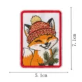 Christmas fox embroidered patch, cute animal badge appliques for clothes, hats, bags, and DIY decor. - Fox (DW9270-1)