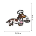 Cute chef dachshund dog embroidery patch iron on sew on badge for jacket uniform decor - Chef Dog Style (DW9242-2)