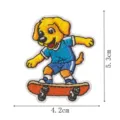 Cute cartoon dog skateboard embroidery patch iron-on cloth applique for clothing decoration. - Skateboarding Dog (9277-2)