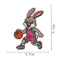 Niedlicher Cartoon Hase Basketball Stickerei Aufnäher für Kleidung und Mützen zum Aufbügeln. - Kaninchen Basketball / 1 Stück/Packung