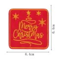 Christmas embroidery patch red square badge clothing accessory holiday DIY decoration 6.4cm - DW9813-1