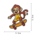 Cute cartoon monkey skateboard embroidery patch clothing DIY iron on decorative badge accessory - Skateboarding Monkey (9277-4)