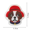 Detailed view of the cute puppy embroidery patch showing fine stitching and clear dimensions. - Style 9 (DW9285-9)